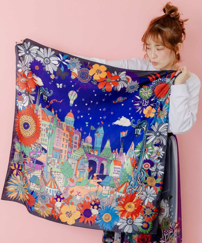 ぷりけつキノコ柄スカーフ付ロンTシャツ-10