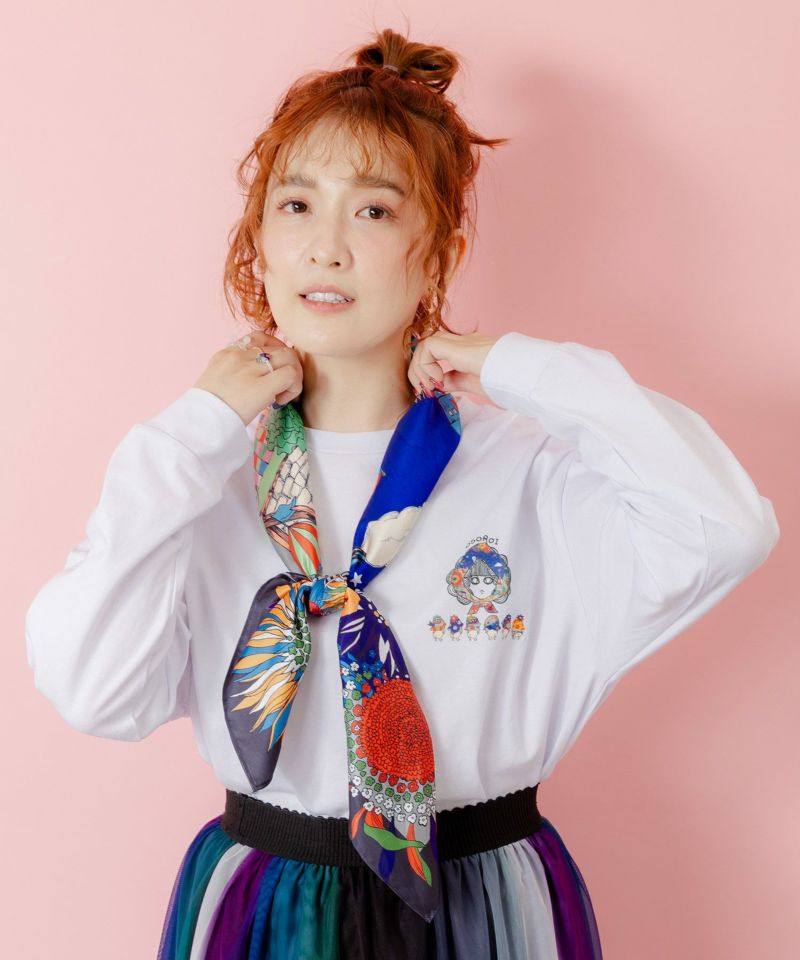 ぷりけつキノコ柄スカーフ付ロンTシャツ-11