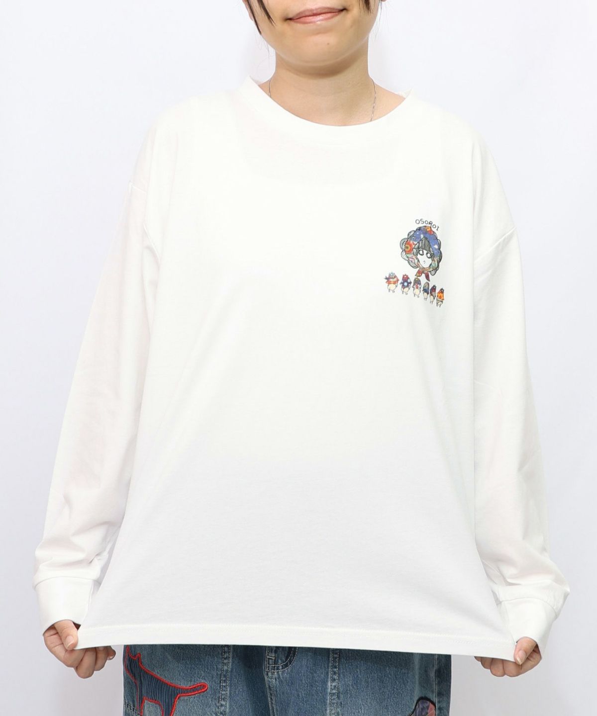 ぷりけつキノコ柄スカーフ付ロンTシャツ-13