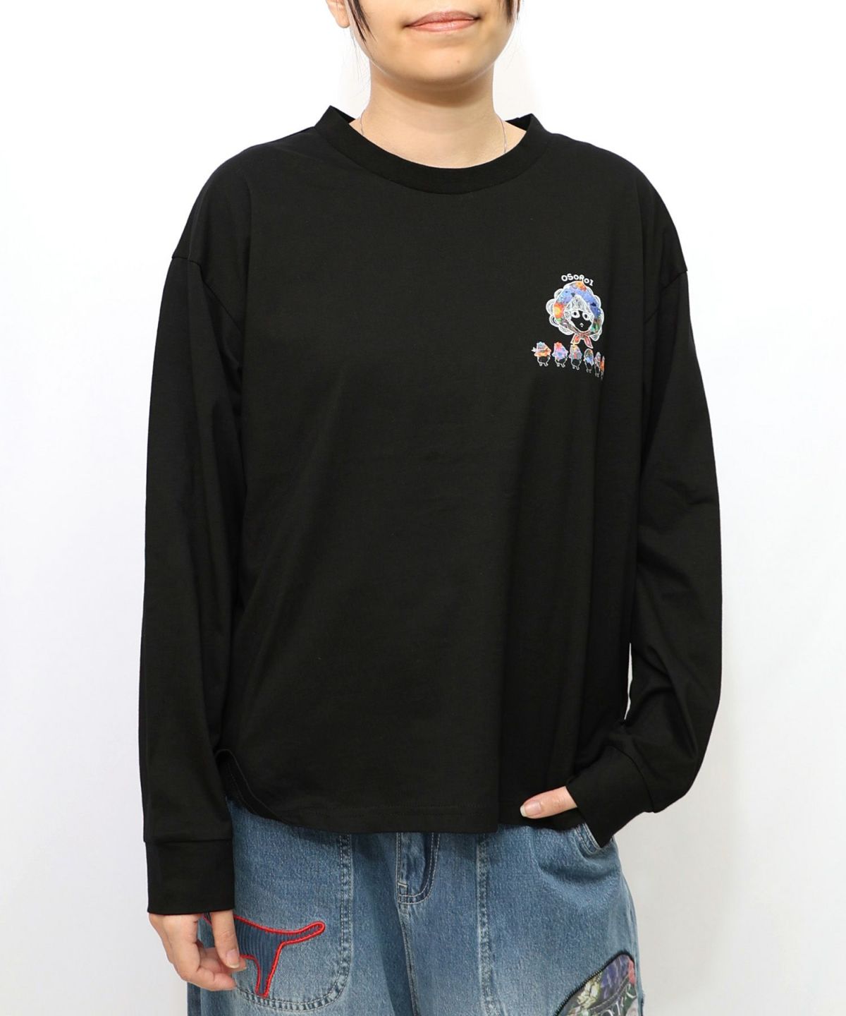 ぷりけつキノコ柄スカーフ付ロンTシャツ-17