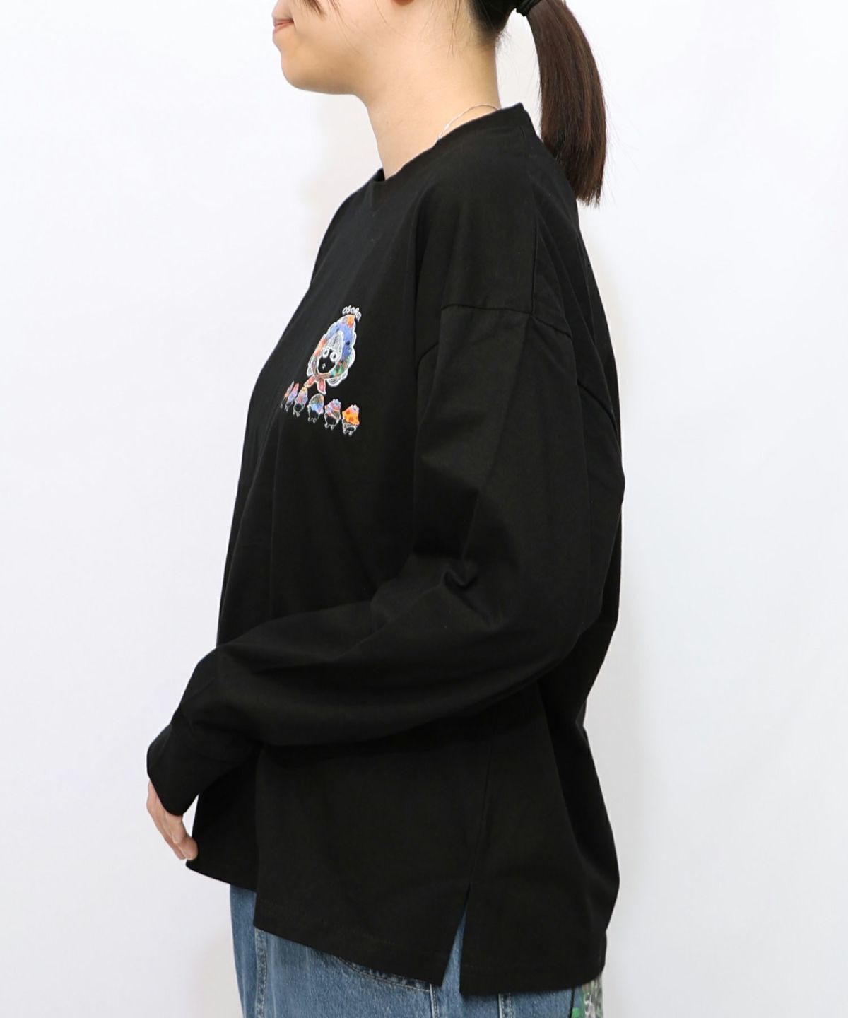 ぷりけつキノコ柄スカーフ付ロンTシャツ-18