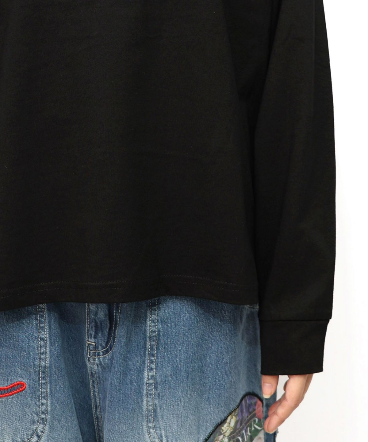 ぷりけつキノコ柄スカーフ付ロンTシャツ-24