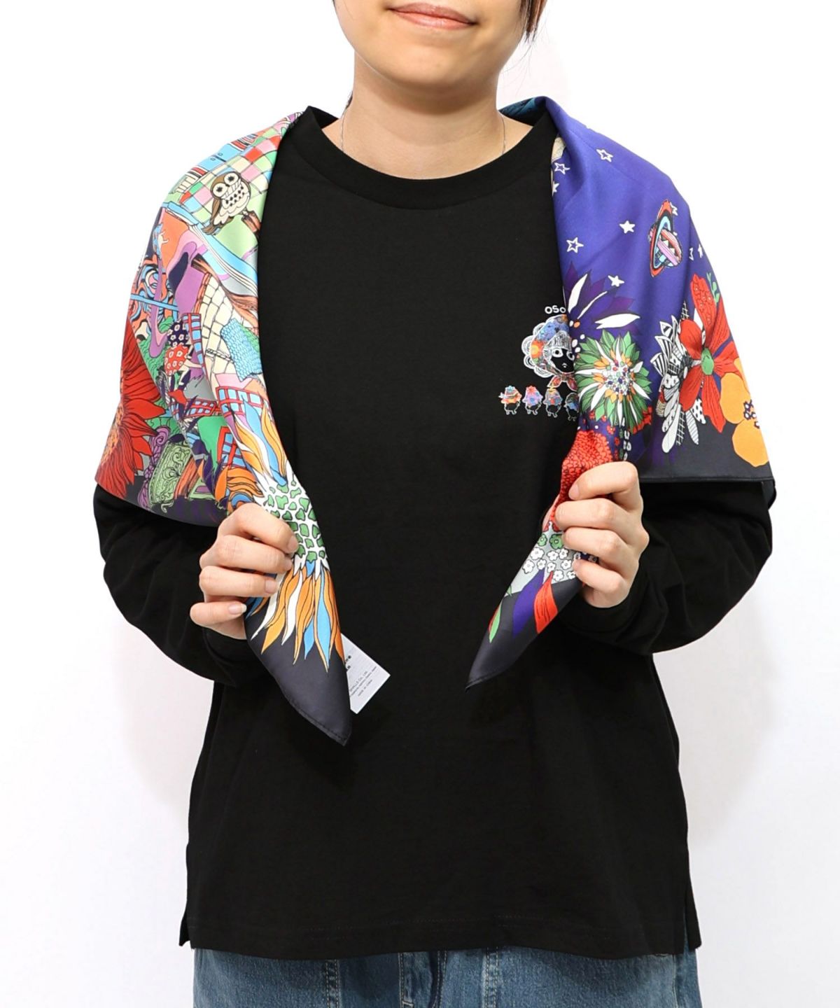 ぷりけつキノコ柄スカーフ付ロンTシャツ-25