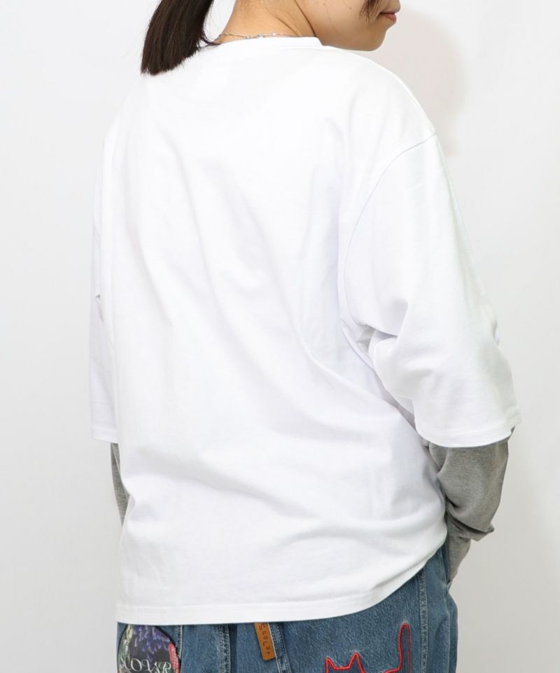 スカラーキャラクターズ柄 レイヤード風ロンT-11