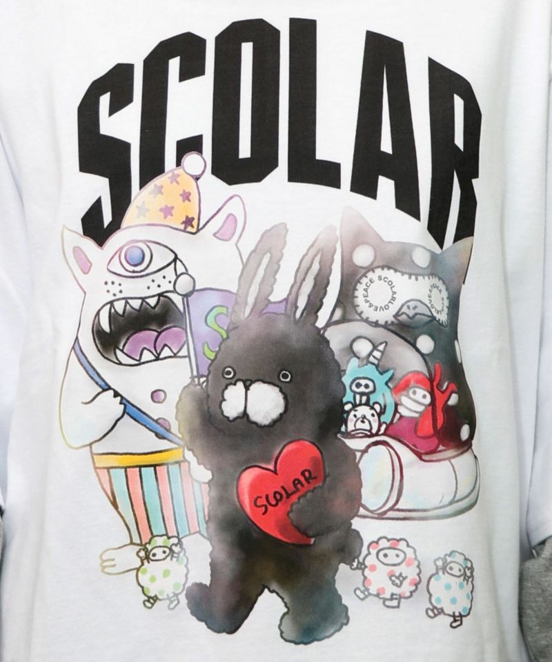 スカラーキャラクターズ柄 レイヤード風ロンT-12