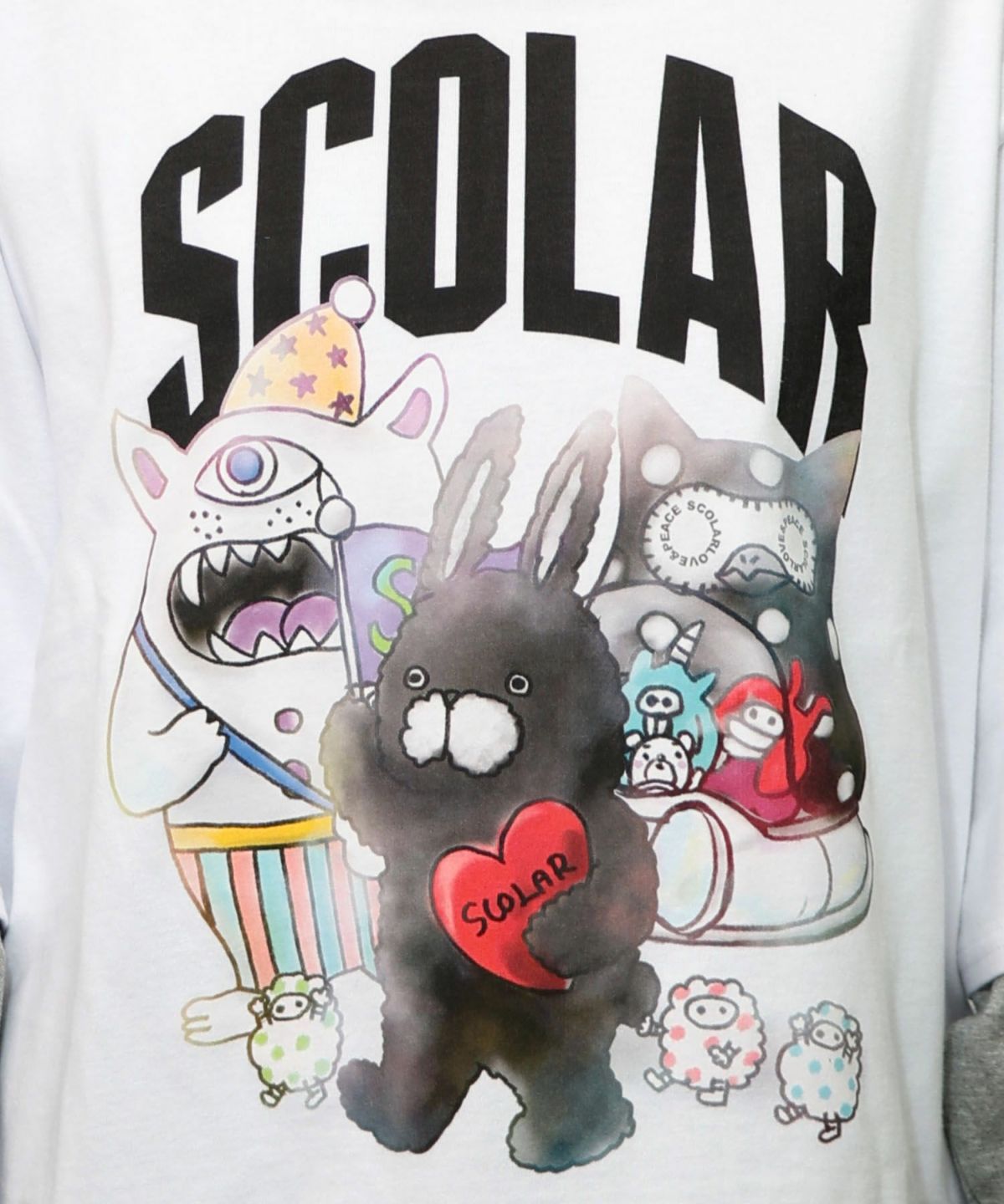 スカラーキャラクターズ柄 レイヤード風ロンT-12