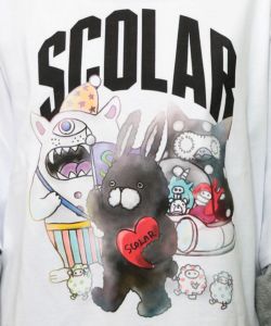 スカラーscolar 153623：スカラーキャラクターズ柄 レイヤード風ロンT 153623：スカラーキャラクターズ柄 レイヤード風ロンT（Tシャツ