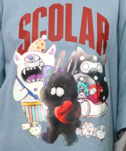 スカラーキャラクターズ柄 レイヤード風ロンT-20