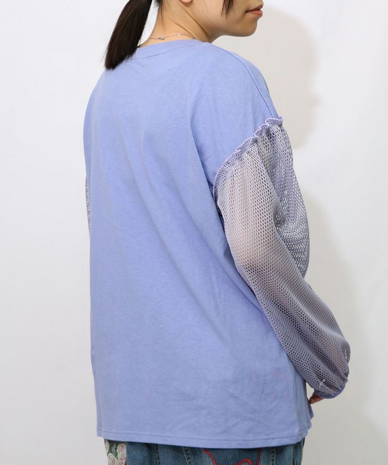 パチうさプリント メッシュ袖Tシャツ-18