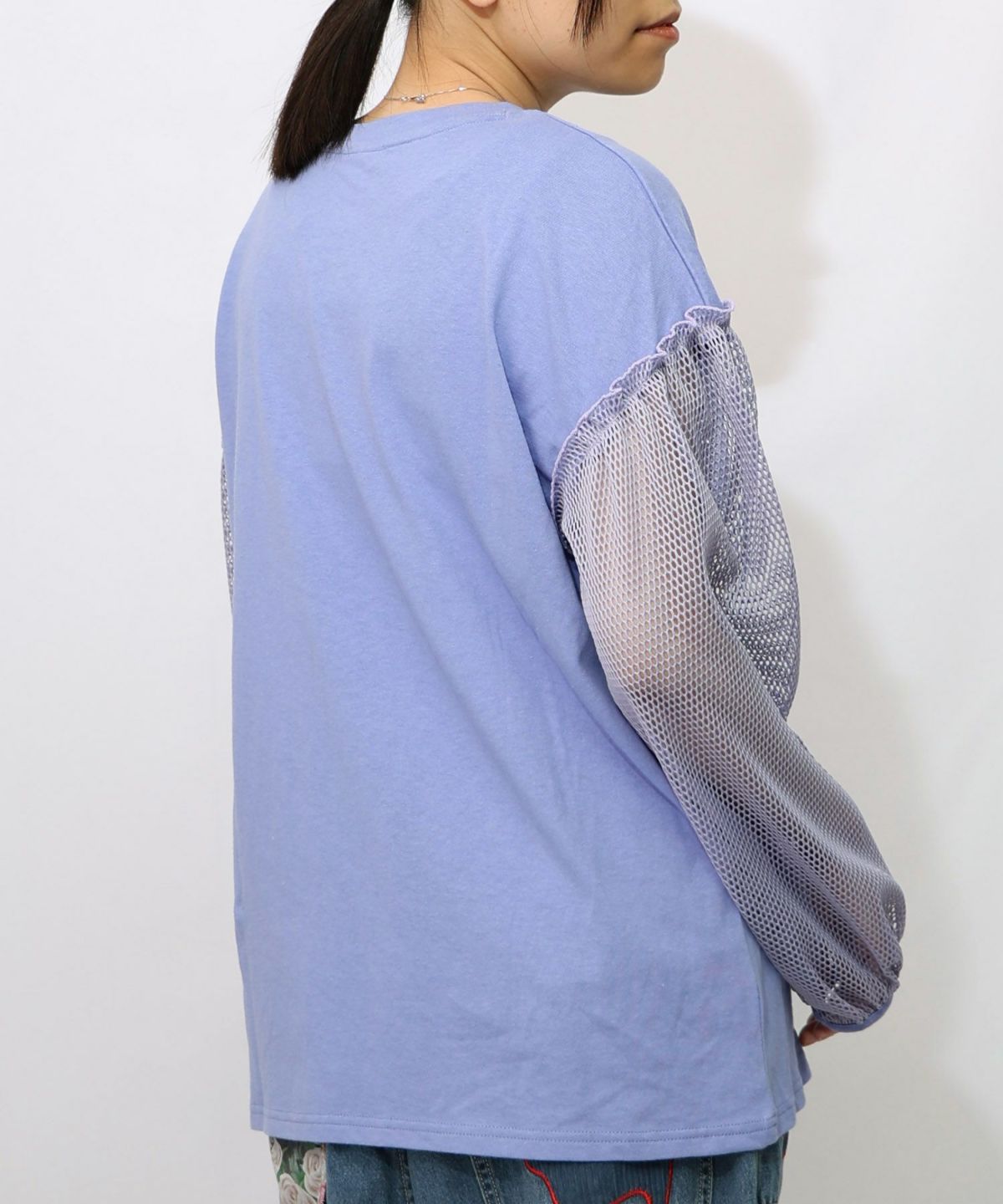 パチうさプリント メッシュ袖Tシャツ-18