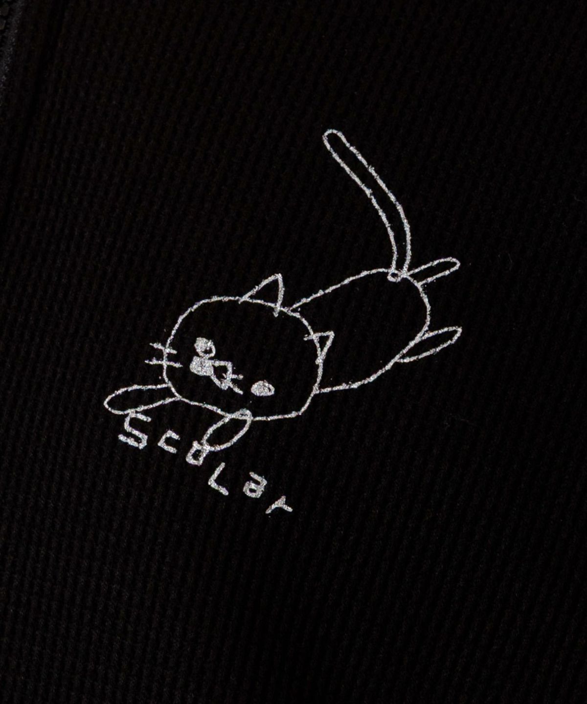 にゃんこスカラー 袖配色パーカー-7