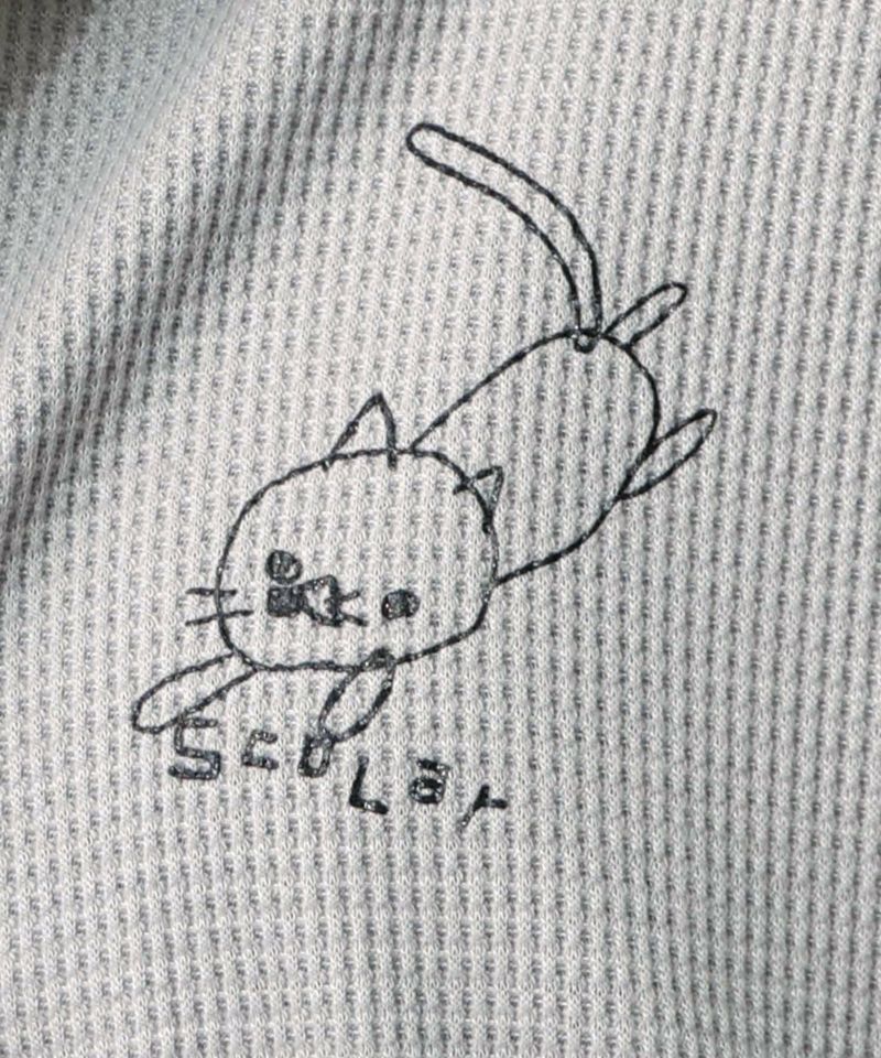 にゃんこスカラー 袖配色パーカー-17