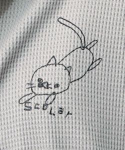 にゃんこスカラー 袖配色パーカー-17