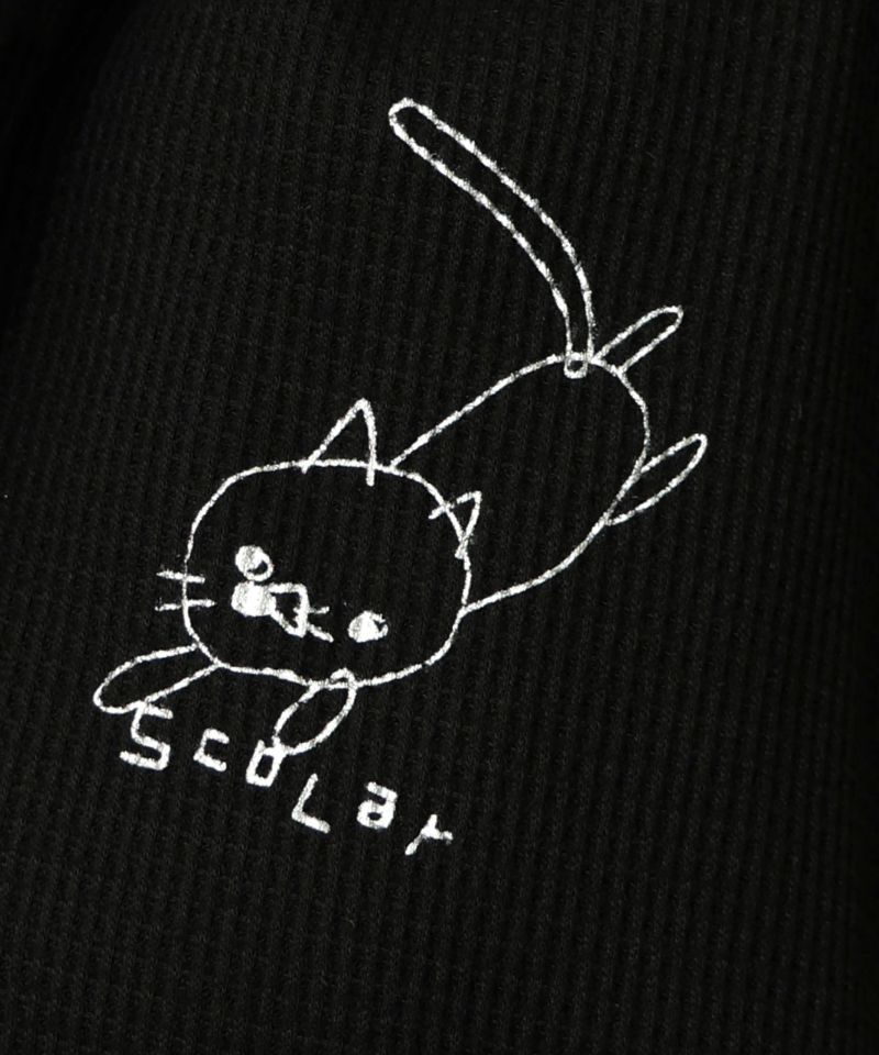 にゃんこスカラー 袖配色パーカー-21