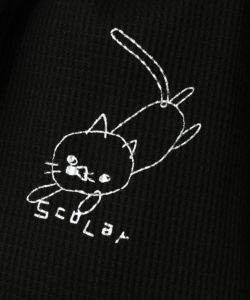 にゃんこスカラー 袖配色パーカー-21