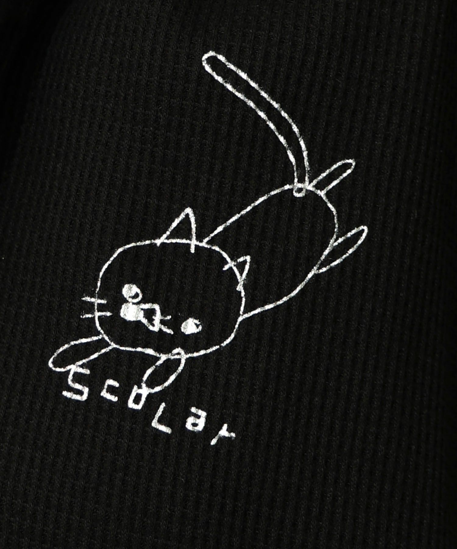 にゃんこスカラー 袖配色パーカー-21