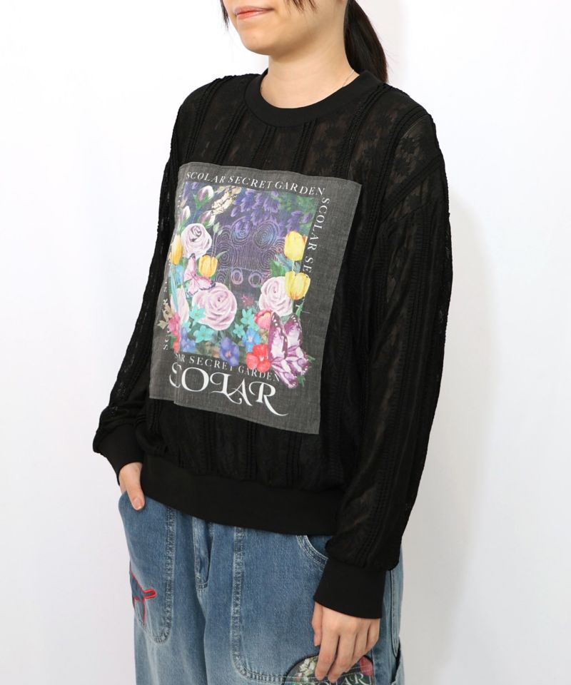 花アップリケレースプルオーバー-11