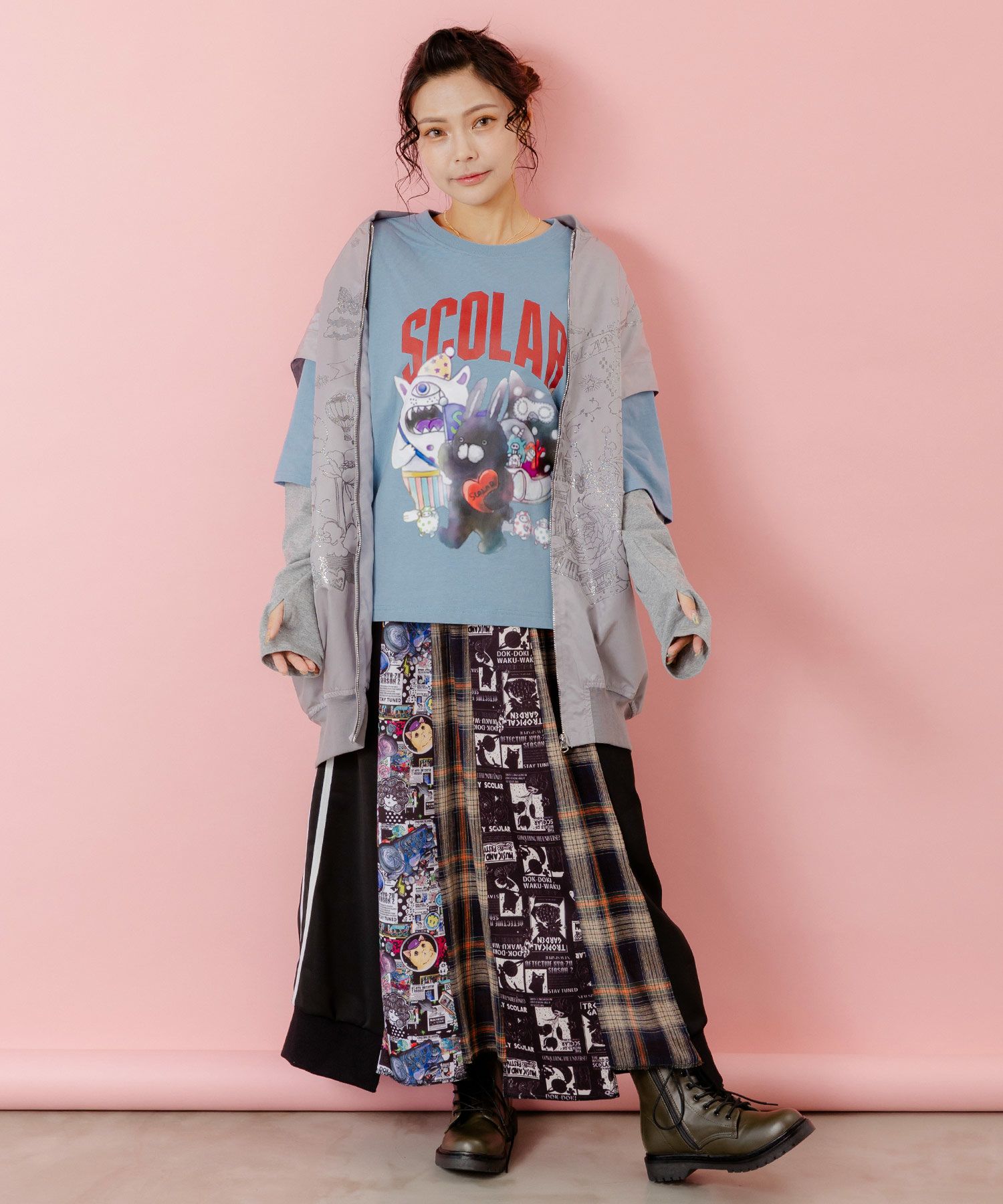 153606：メルヘン柄ラメプリントベストの通販-ScoLar 