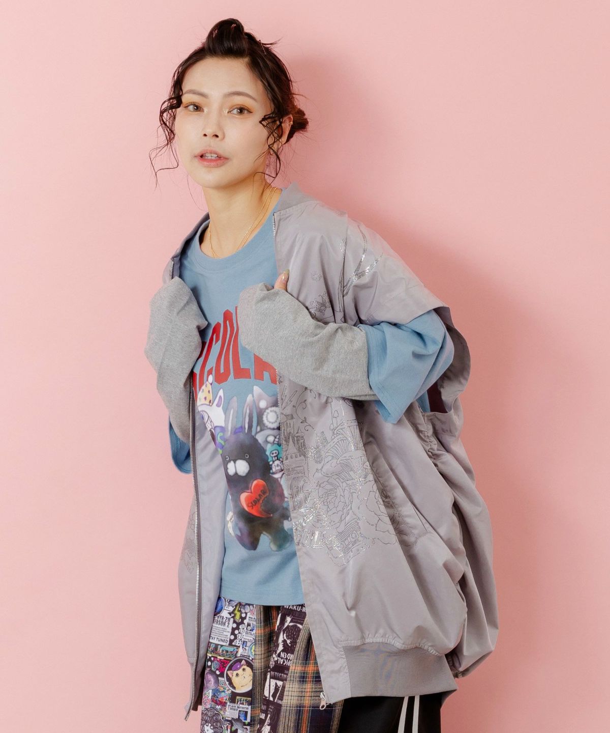 メルヘン柄ラメプリントベスト-6