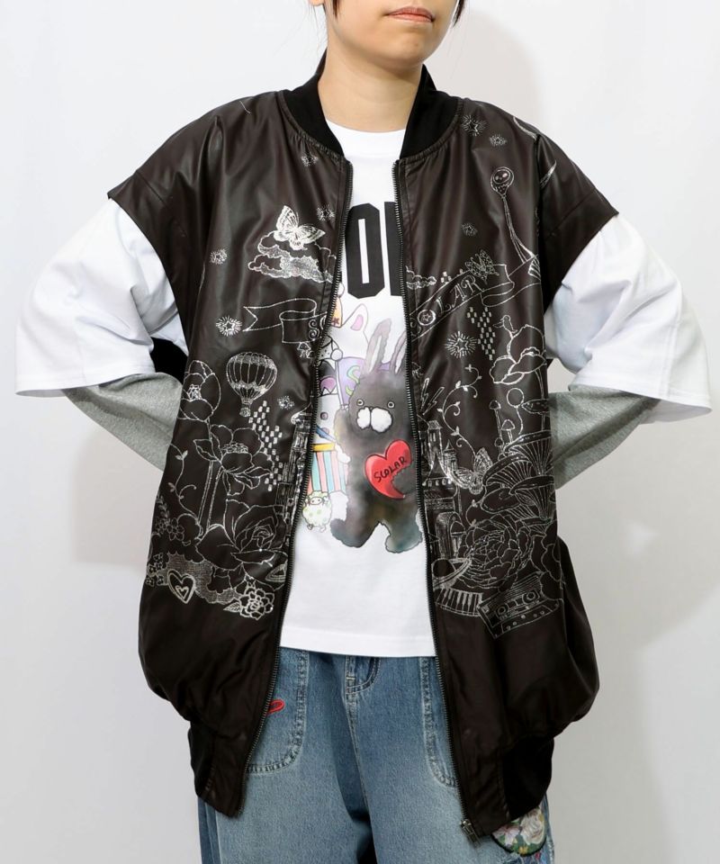 メルヘン柄ラメプリントベスト-13