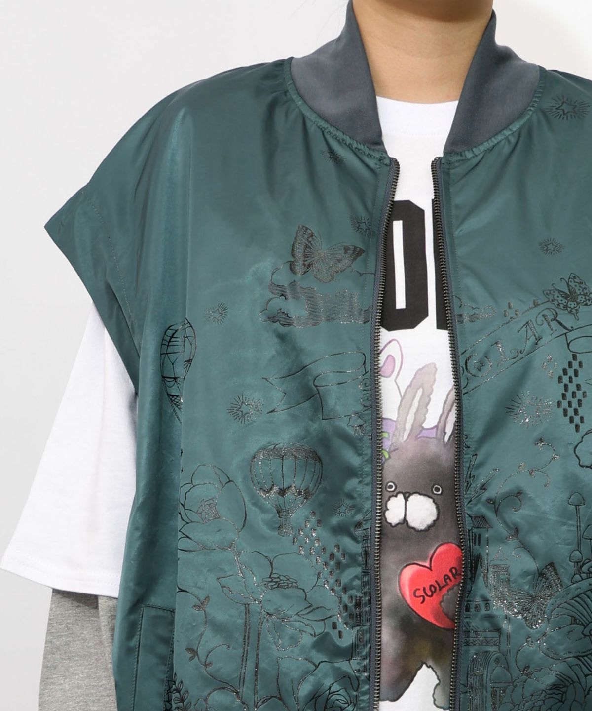 メルヘン柄ラメプリントベスト-22