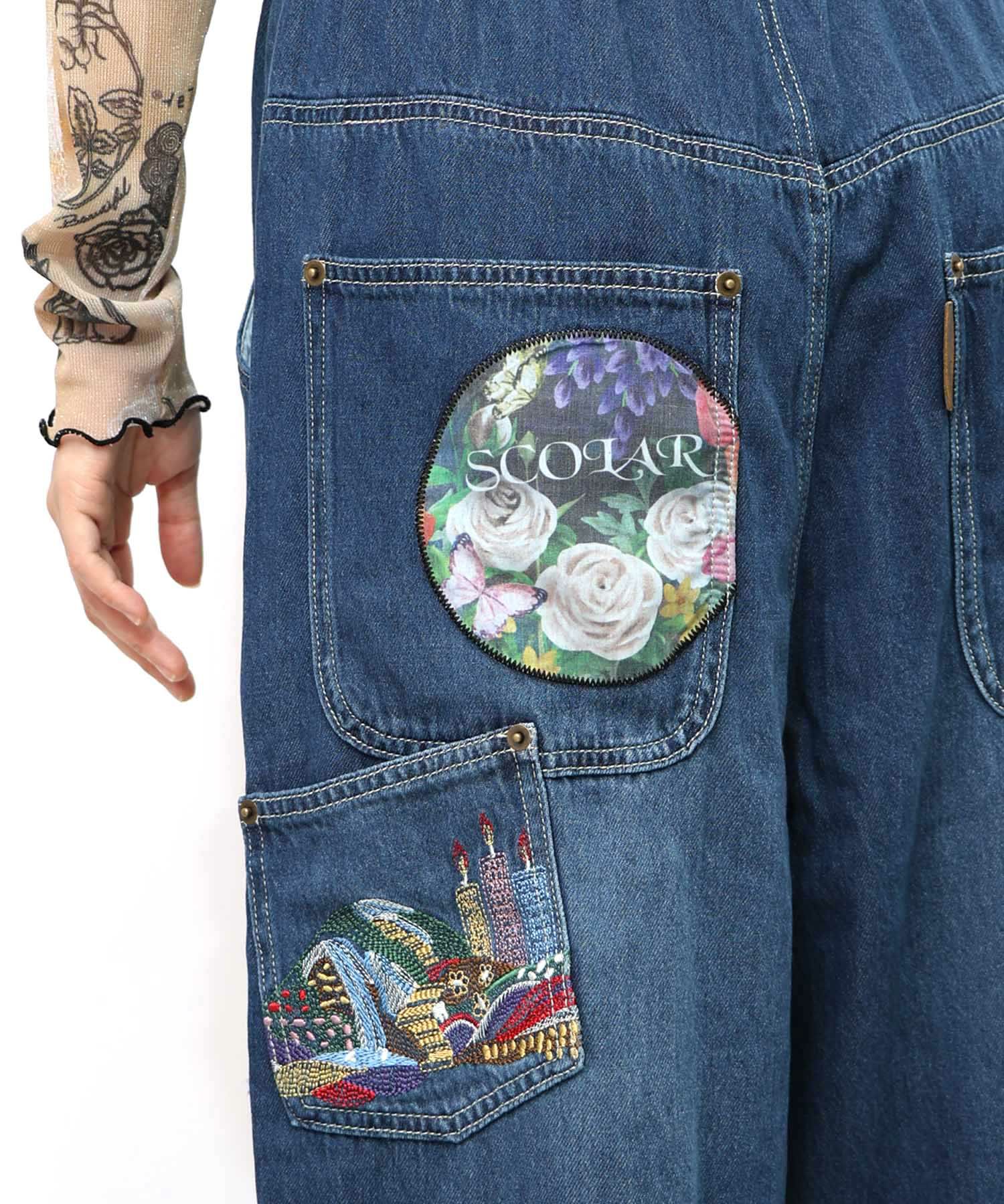 刺繍デニムアップリケ プレミアムパンツ-20