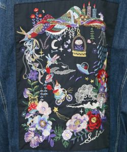 刺繍デニムアップリケ プレミアムブルゾン-16