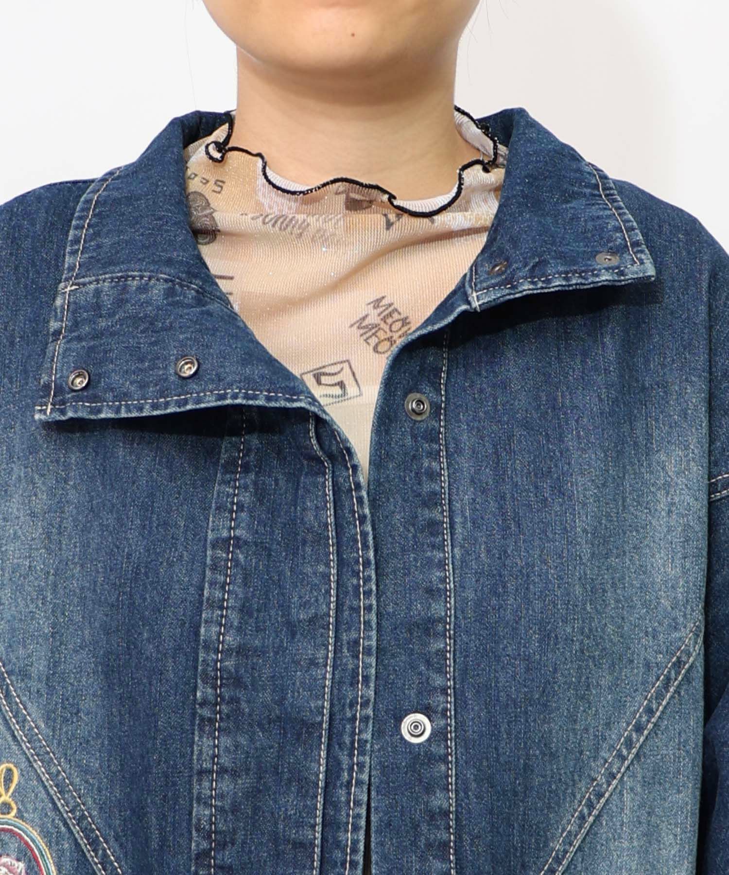 刺繍デニムアップリケ プレミアムブルゾン-17