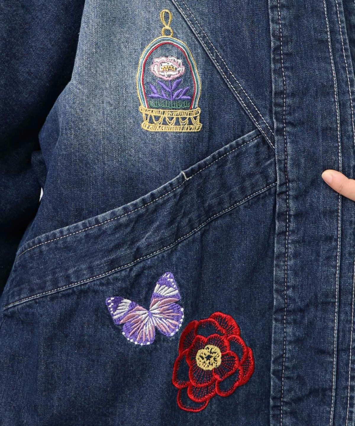 刺繍デニムアップリケ プレミアムブルゾン-21