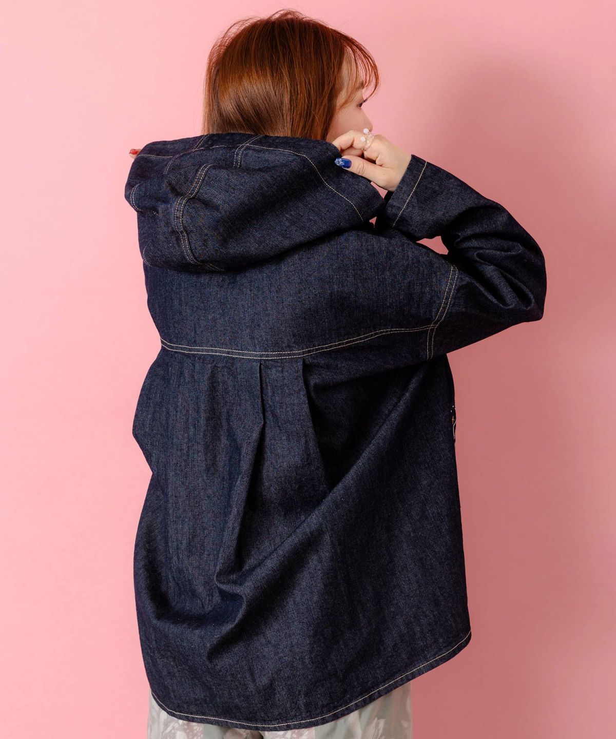 星座モチーフ刺繍 デニムブルゾン-5