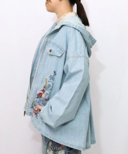 553212：星座モチーフ刺繍 デニムブルゾンの通販-ScoLar