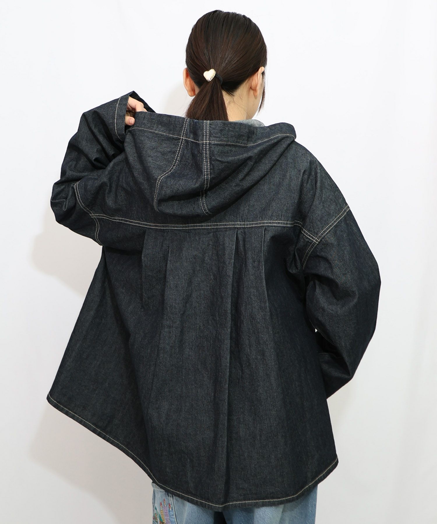 星座モチーフ刺繍 デニムブルゾン-13