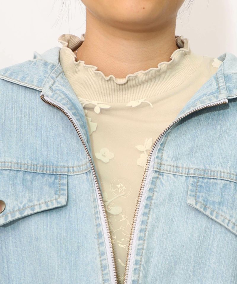 星座モチーフ刺繍 デニムブルゾン-15