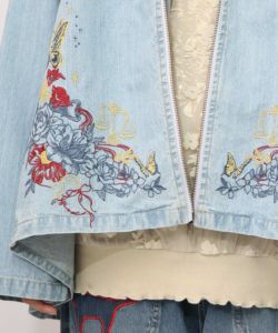 553212：星座モチーフ刺繍 デニムブルゾンの通販-ScoLar