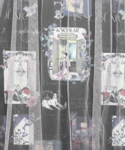 現在と過去イメージプリント チュール重ねワンピース-13