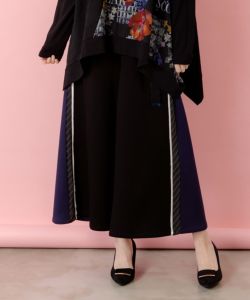 553204：蝶刺繍バイカラー 異素材切替パンツの通販-ScoLar