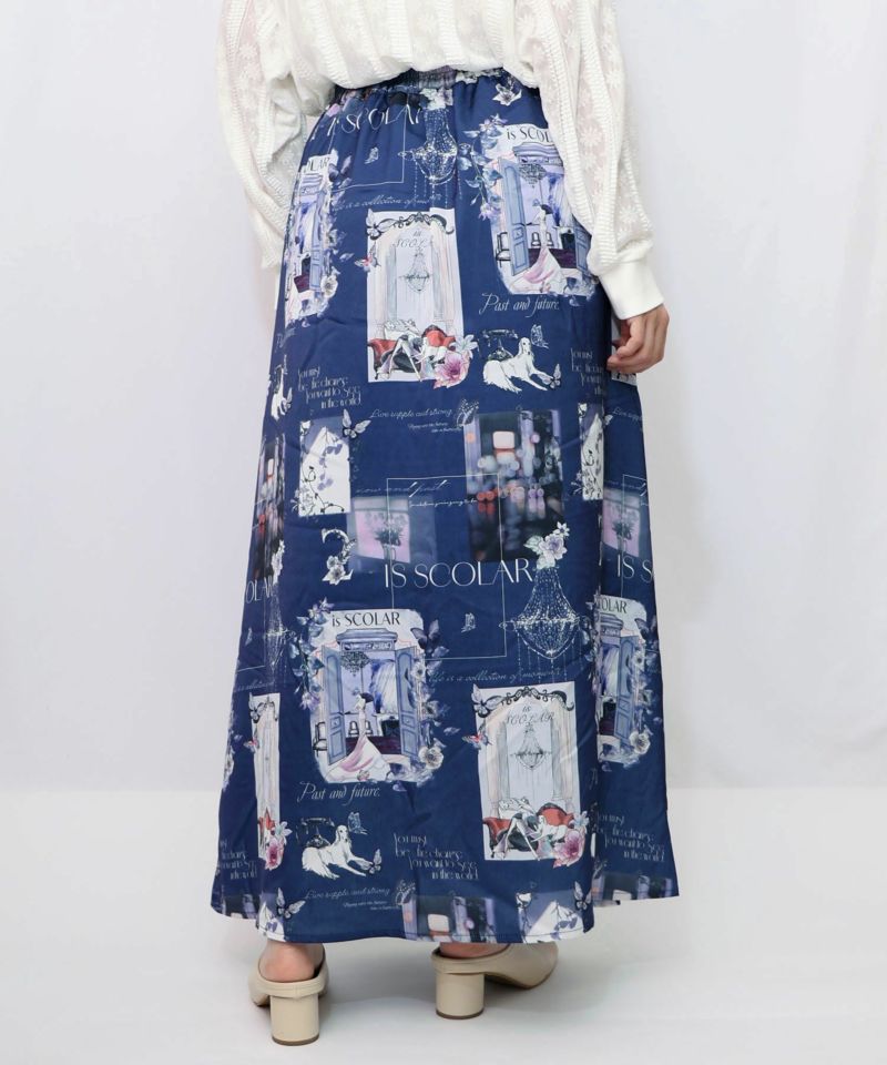 現在と過去 イメージプリントスカート-12