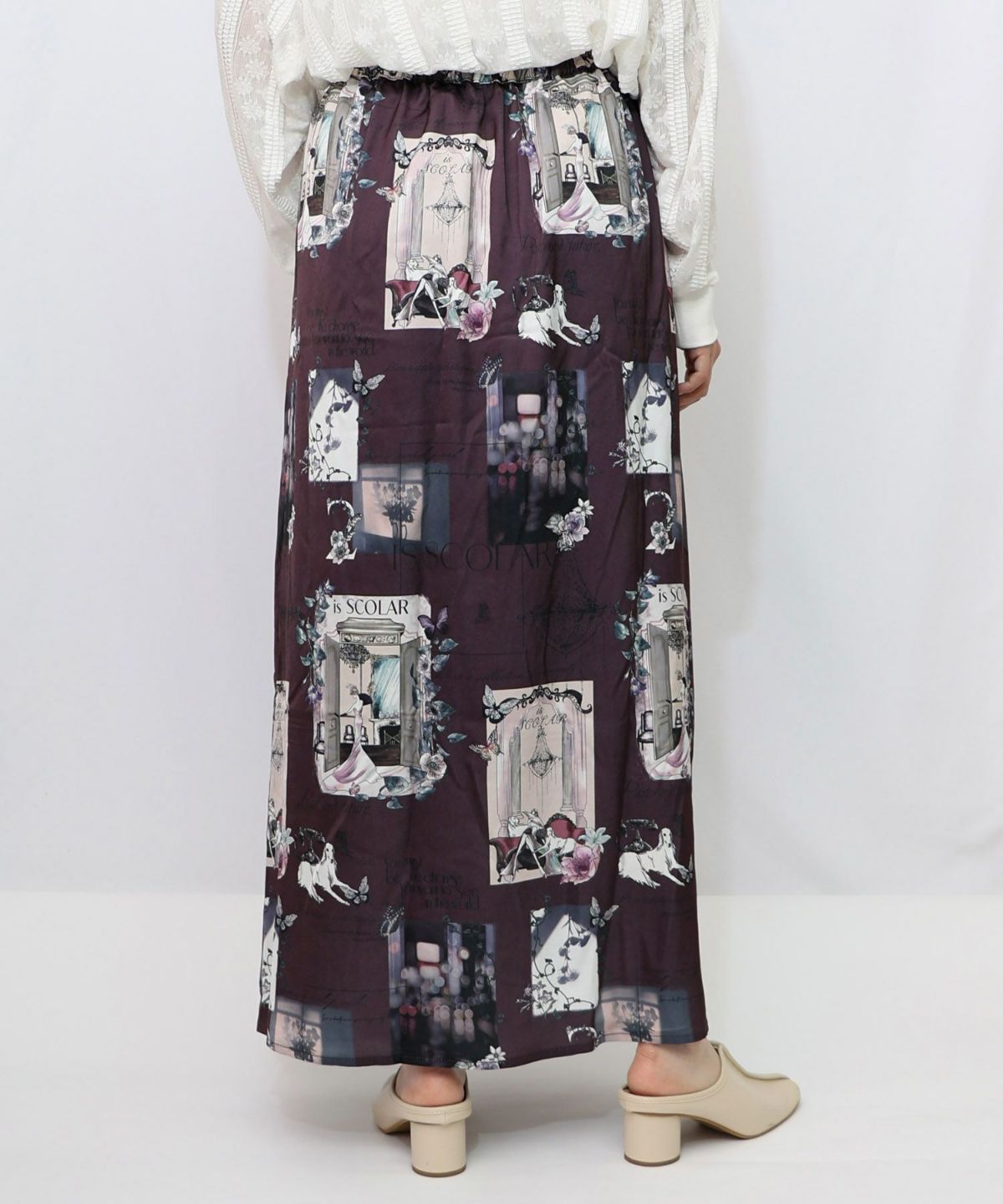 現在と過去 イメージプリントスカート-16