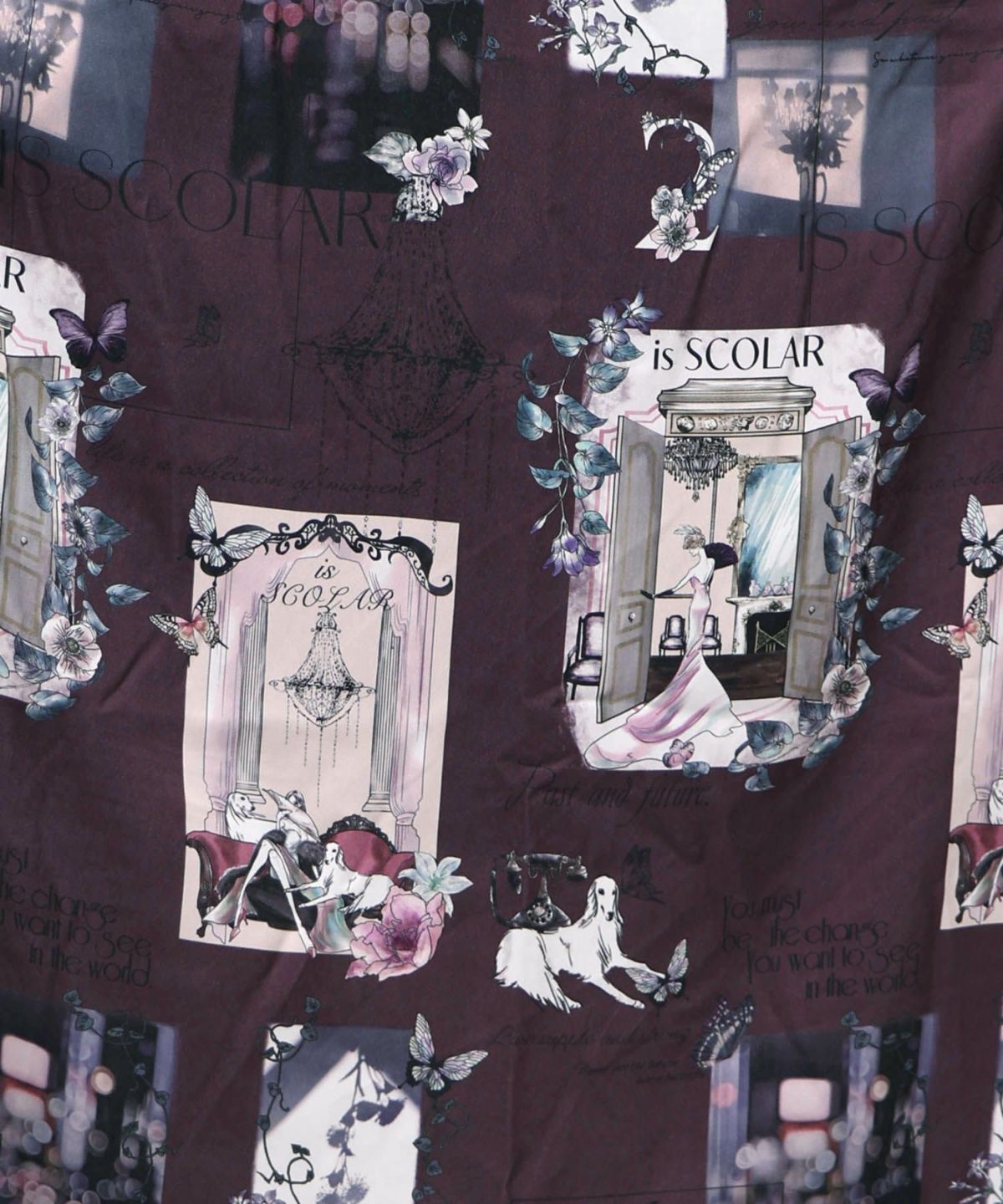 現在と過去 イメージプリントスカート-17