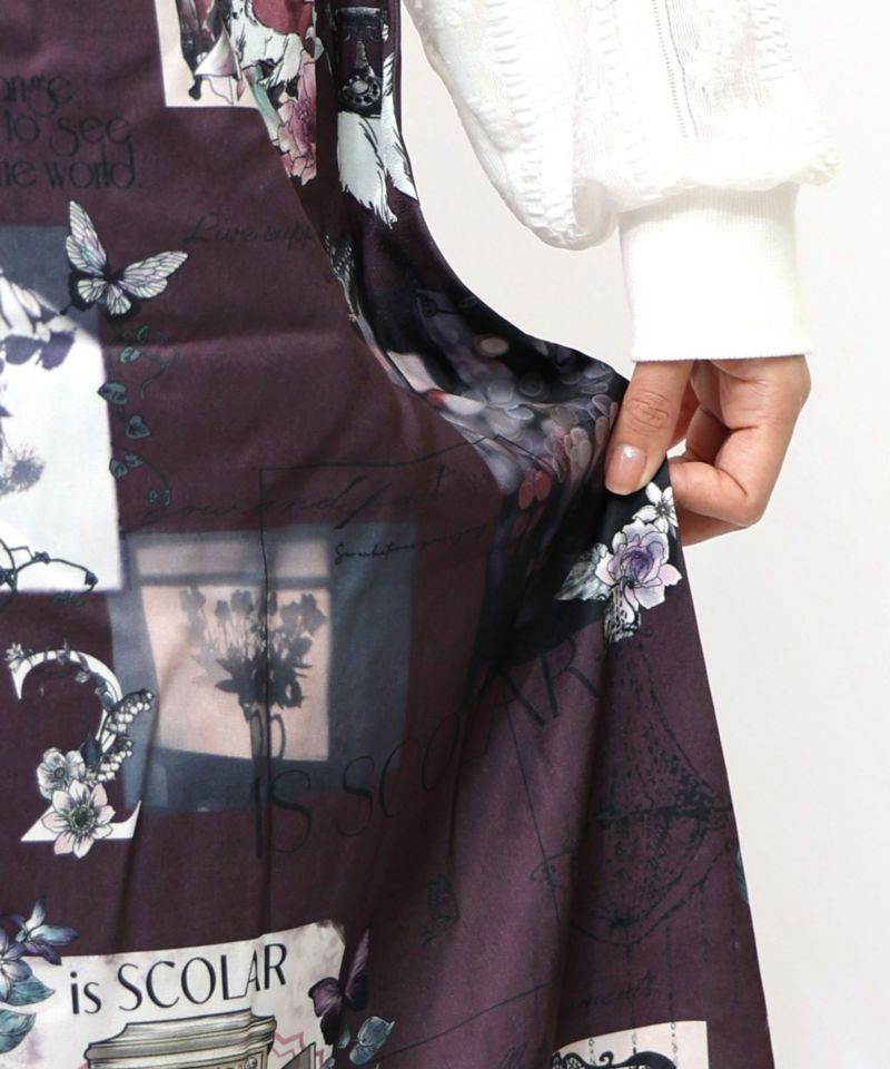 現在と過去 イメージプリントスカート-20