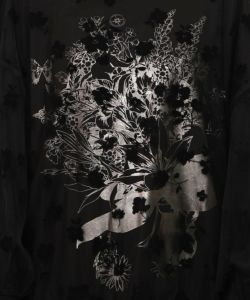 花束柄箔プリントチュール重ねプルオーバー-10