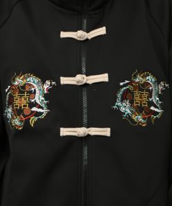 ウサギと龍刺繍 カンフーボタンジャージ-11