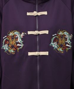 ウサギと龍刺繍 カンフーボタンジャージ-19