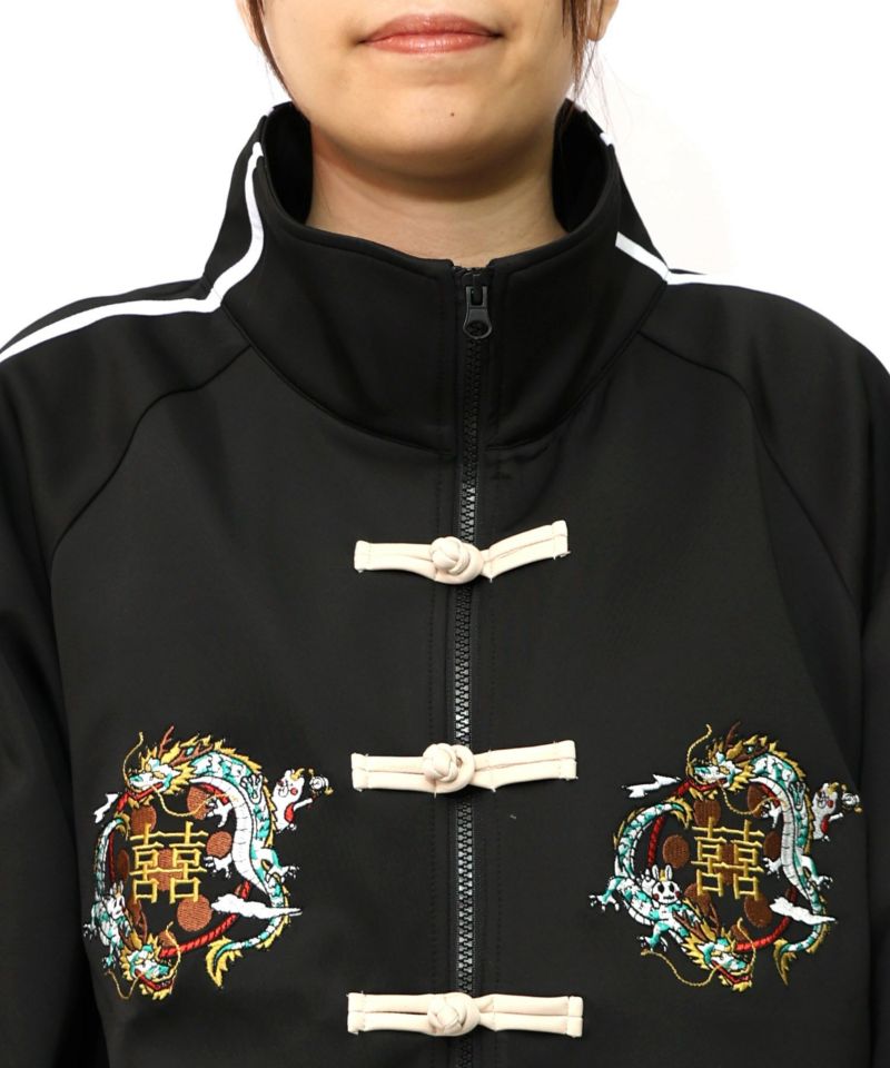 ウサギと龍刺繍 カンフーボタンジャージ-20