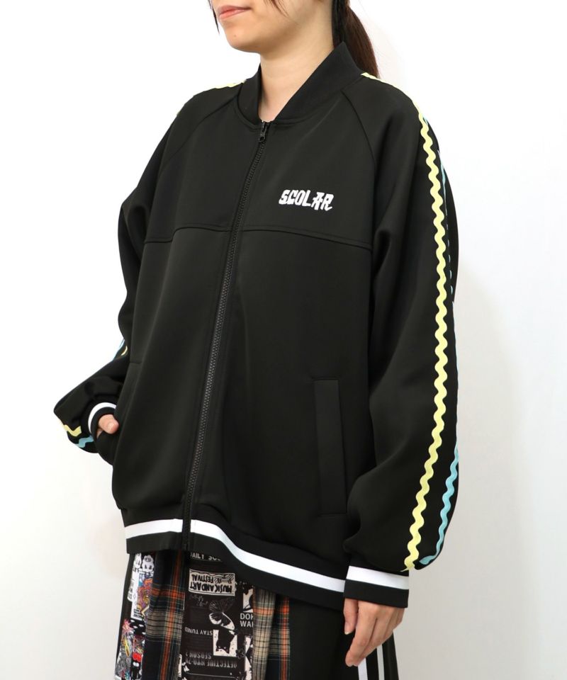 花とスカラー刺繍 ジャージブルゾン-13