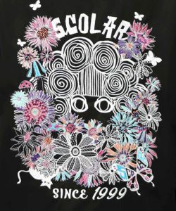 花とスカラー刺繍 ジャージブルゾン-15