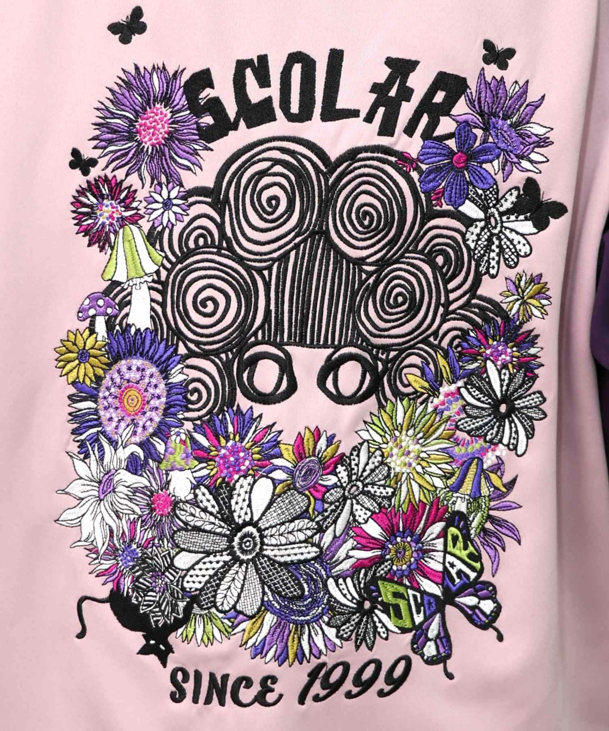 花とスカラー刺繍 ジャージブルゾン-19