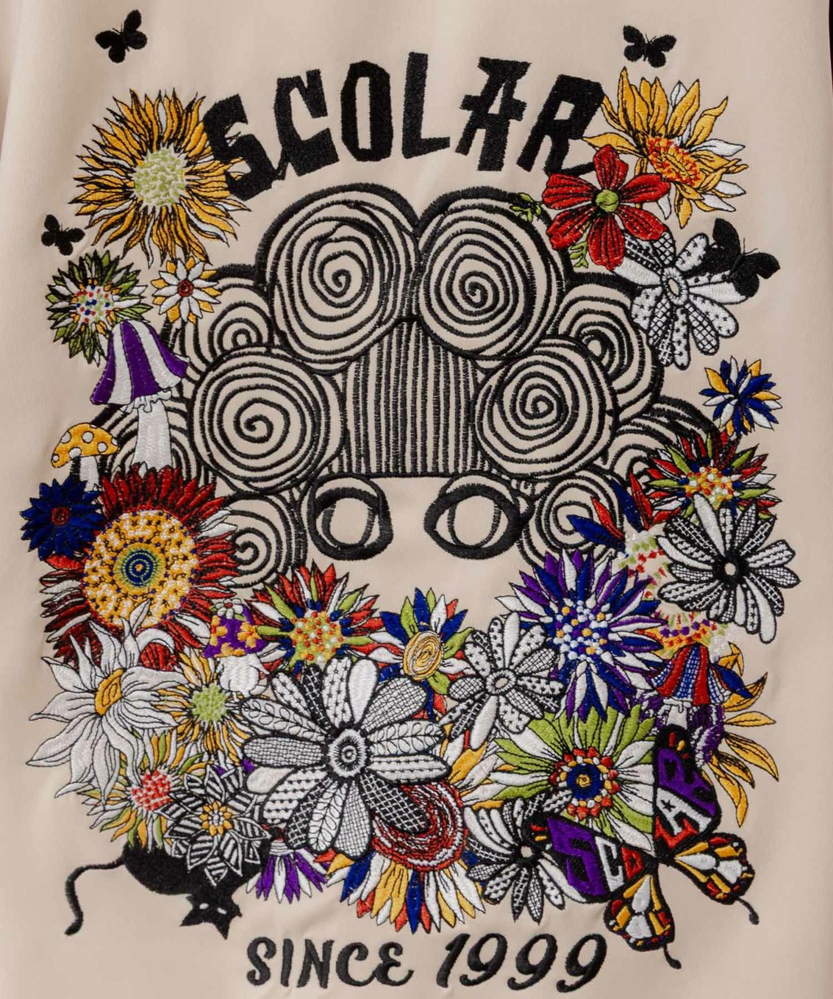 花とスカラー刺繍 ジャージブルゾン-25