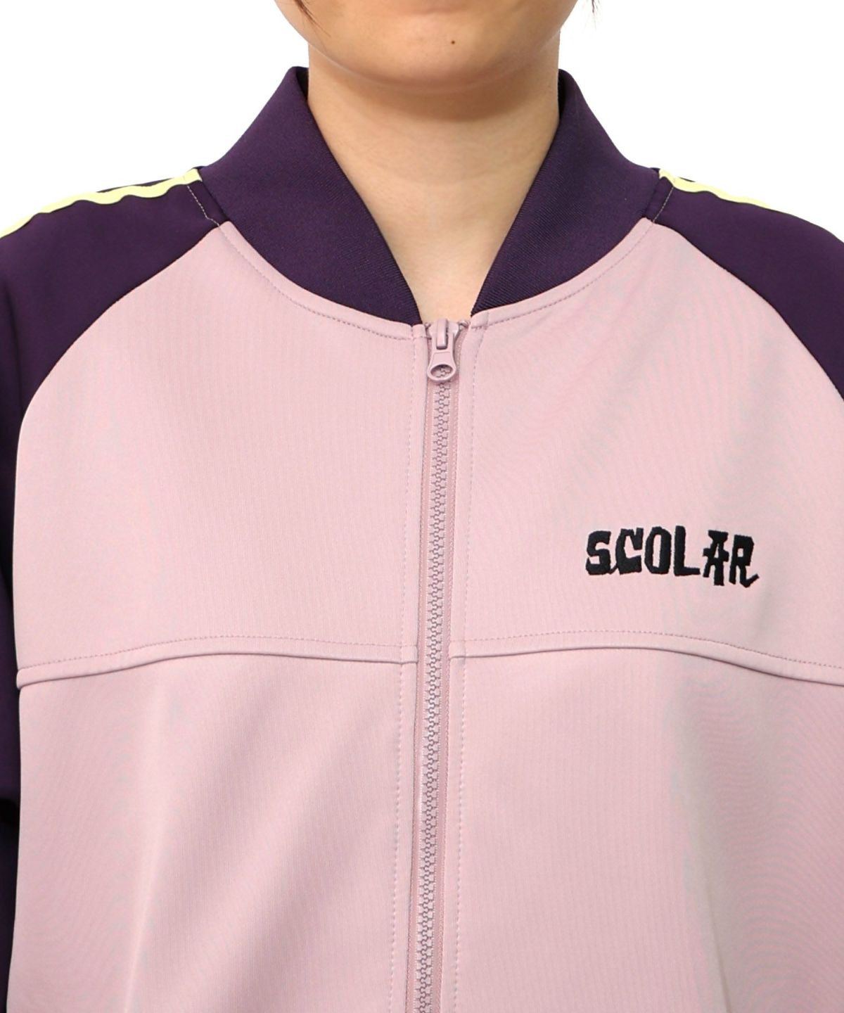 花とスカラー刺繍 ジャージブルゾン-27