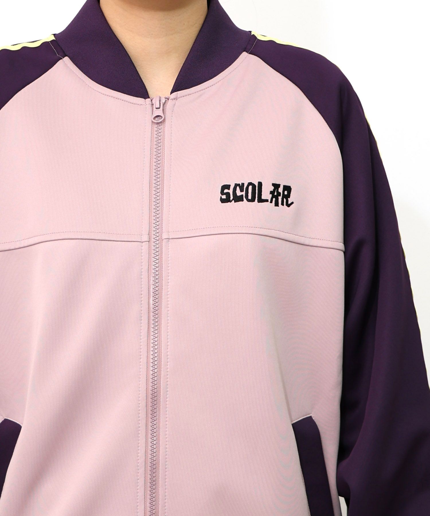 花とスカラー刺繍 ジャージブルゾン-28